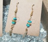 182★Turquoise×feather　ターコイズ×フェザー　ピアス