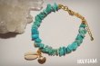 画像1: 242★ Turquoise×shell Braceletターコイズ貝殻ブレスレット (1)