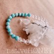 画像3: NativeHoney325　Turquoise×Crystal bracelet　ターコイズ×クリスタル　困難を乗り越える力、不要なものは浄化 (3)